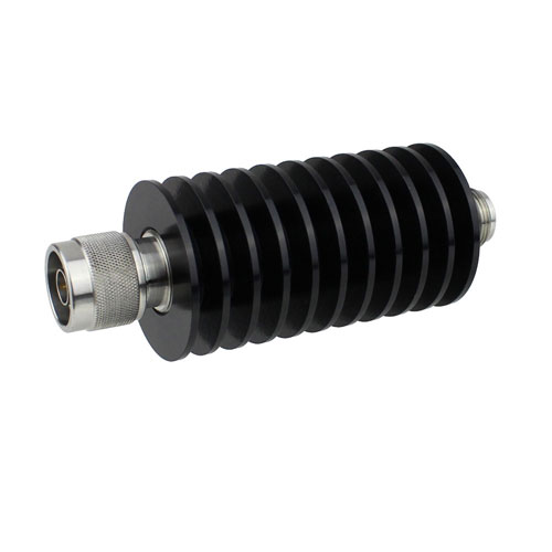 40 dB Fixed Attenuator N Male (Plug) to N Female (Jack) Up to 4 GHz Rated to 50 Watts, Heatsink Body, 1.2 VSWR SA4N51-40