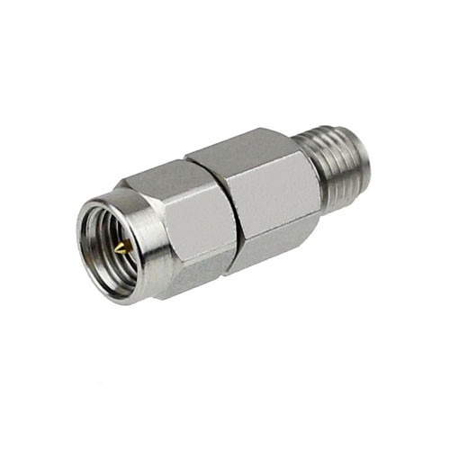 15 dB Fixed Attenuator SMA Male (Plug) to SMA Female (Jack) Up to 6 GHz Rated to 2 Watts, Passivated Stainless Steel Body, 1.3 VSWR SA6-15