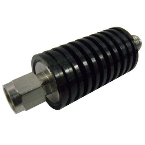 10 dB Fixed Attenuator SMA Male (Plug) to SMA Female (Jack) Up to 6 GHz Rated to 10 Watts, Heatsink Body, 1.2 VSWR SA6S10W-10