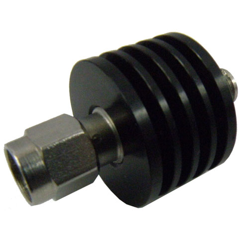 20 dB Fixed Attenuator SMA Male (Plug) to SMA Female (Jack) Up to 6 GHz Rated to 5 Watts, Heatsink Body, 1.3 VSWR SA6S5W-20