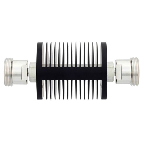 10 dB Fixed Attenuator 7/16 Female (Jack) to 7/16 Female (Jack) Up to 7.5 GHz Rated to 25 Watts, Heatsink Body, 1.45 VSWR SA75DFDF25W-10
