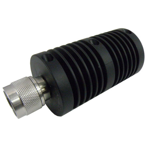 30 dB Fixed Attenuator N Male (Plug) to N Female (Jack) Up to 8.5 GHz Rated to 50 Watts, Black Aluminum Alloy Body, 1.3 VSWR SA8N50-30