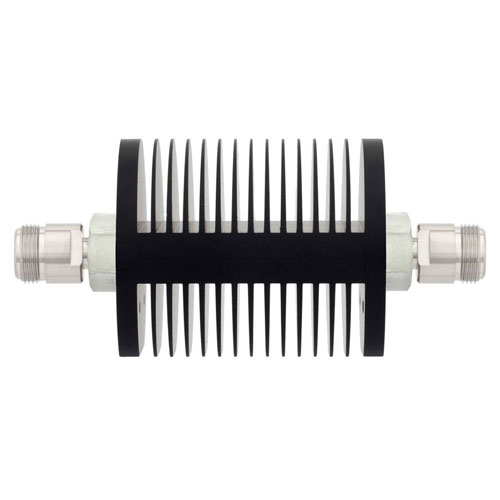 50 dB Fixed Attenuator N Female (Jack) to N Female (Jack) Up to 6 GHz Rated to 25 Watts, Heatsink Body, 1.3 VSWR SA8NFNF25W-50