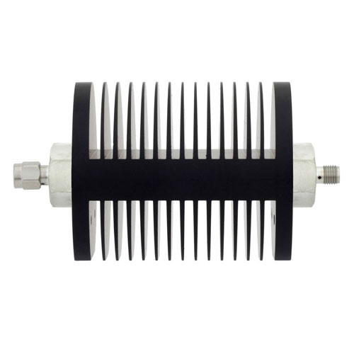 50 dB Fixed Attenuator SMA Male (Plug) to SMA Female (Jack) Up to 6 GHz Rated to 25 Watts, Heatsink Body, 1.3 VSWR SA8SMSF25W-50