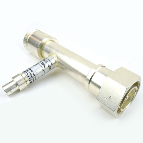 7/16 DIN Bias Tee from 700 MHz to 2.2 GHz Rated to 1000 mA and 100 Volts DC SB4500