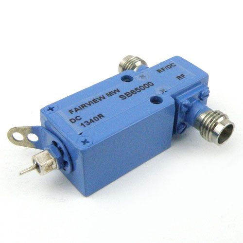 1.85mm Bias Tee From 0.03 MHz to 65 GHz Rated To 500 mA And 25 Volts DC SB65000