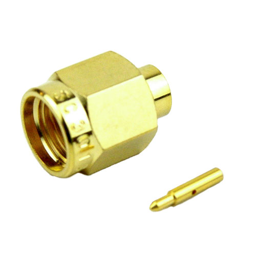 SMA Male (Plug) Connector For RG402 Cable, Solder, Gold Plated Brass Body, Length 0.441 In SC3013