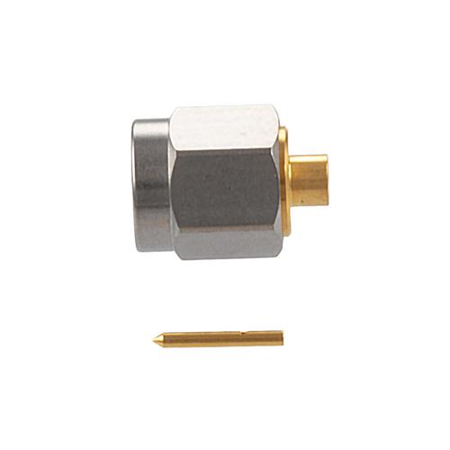 SMA Male (Plug) Connector For .086 SR, RG405, RG405 Tinned Cable, Solder, Passivated Stainless Steel Body, Length 0.335 In SC3020