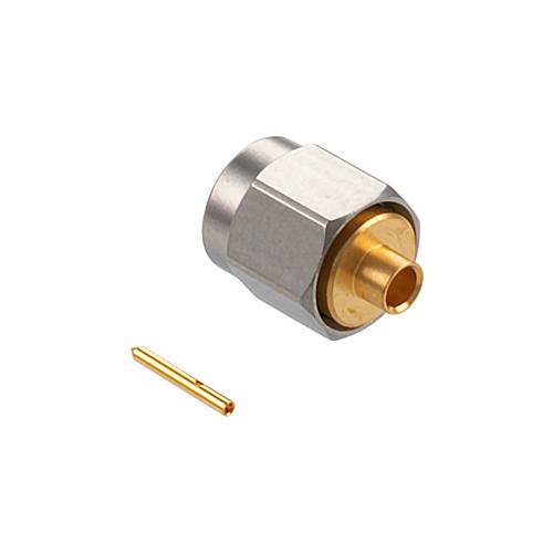 SMA Male (Plug) Connector For .086 SR, RG405, RG405 Tinned Cable, Solder, Passivated Stainless Steel Body, Length 0.335 In SC3020