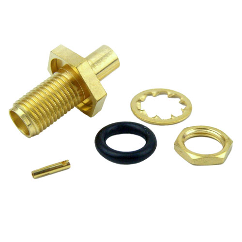 SMA Female (Jack) Bulkhead Connector For RG402 Cable, Solder SC3501