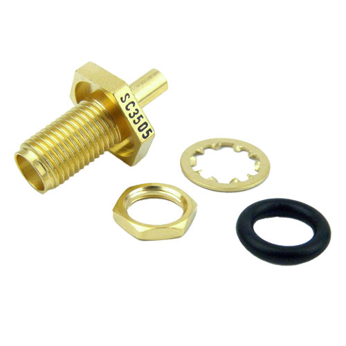 SMA Female (Jack) Bulkhead Connector For RG405 Cable, Solder/Non-Solder Contact SC3505