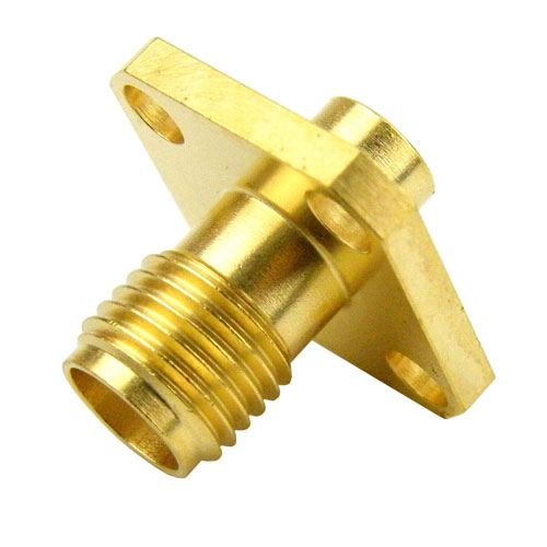SMA Female (Jack) Connector 4 Hole Flange (Panel Mount) For RG402 Cable, Solder/Non-Solder Contact SC3533