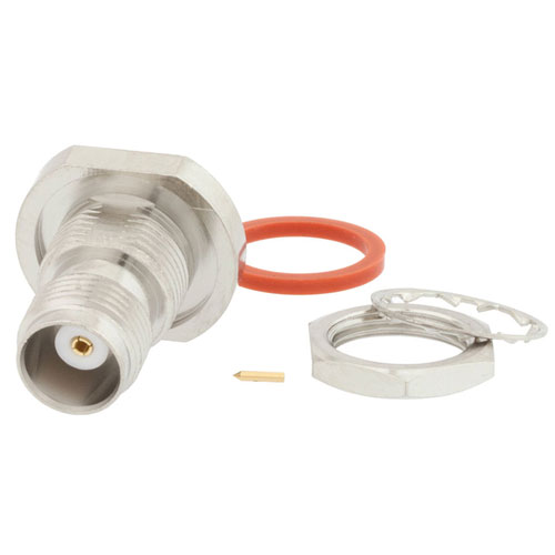 TNC Female (Jack) Bulkhead Connector For RG405, RG405 Tinned, .086 SR Cable IP67 Unmated, Solder SC4253