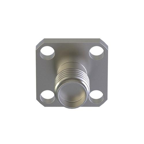 SMA Female (Jack) Connector Terminal 4 Hole Flange (Panel) Dummy Panel Mount, Solder, Passivated Stainless Steel Body, Length 0.375 In SC4291