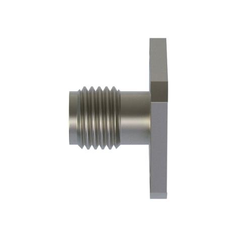SMA Female (Jack) Connector Terminal 4 Hole Flange (Panel) Dummy Panel Mount, Solder, Passivated Stainless Steel Body, Length 0.375 In SC4291