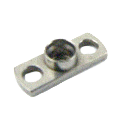 SMP Male (Plug) Limited Detent Shroud 2 Hole Flange (Panel Mount), Passivated Stainless Steel Body, Length 0.187 In SC5314