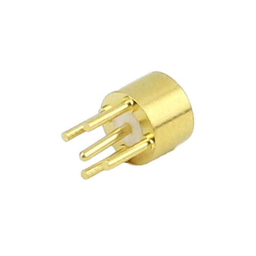 SMP Male (Plug) Full Detent PCB Connector Thru Hole, Solder, Gold Plated Berllium Copper Body, Length 0.14 In SC5351