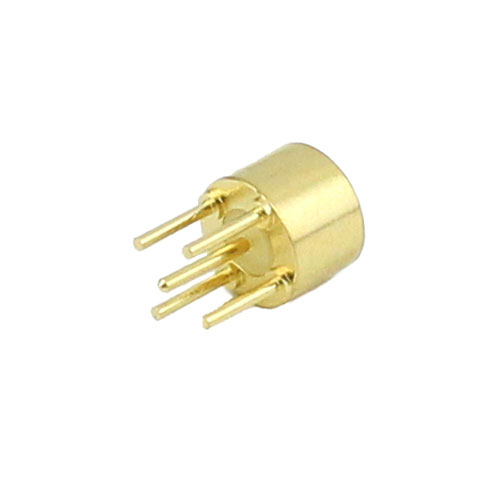 SMP Male (Plug) Full Detent PCB Connector Thru Hole, Solder, Gold Plated Berllium Copper Body, Length 0.285 In SC5355