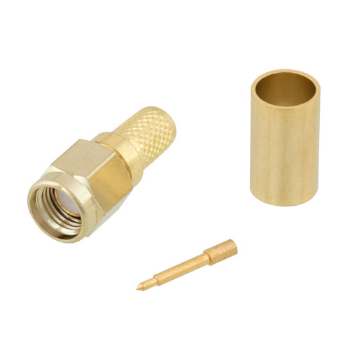 SMA Male (Plug) Connector For LMR-240, LMR-240-DB, LMR-240-UF, RG8X, .240 inch, B7808A Cable, Crimp/Solder SC7033