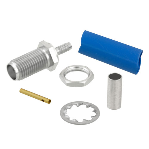 SMA Female (Jack) Bulkhead Connector For RG316 Cable, Crimp/Solder SC7075