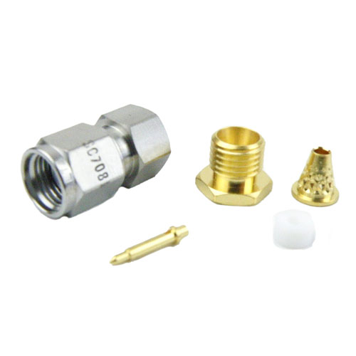 SMA Male (Plug) Threaded Connector For 0.100 inch, RG316, RG174, RG188, LMR-100, LMR-100A, LMR-100A-FR Cable, Clamp/Solder SC7081