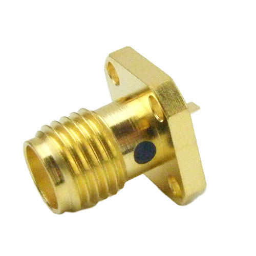 SMA Female Connector Tab Terminal Solder Attachment 4 Hole Flange SC7556