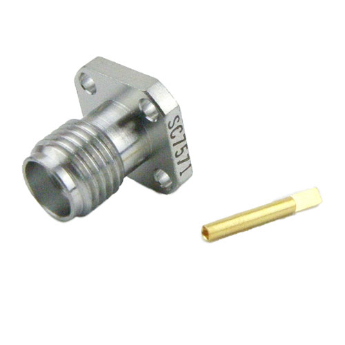 SMA Female Connector Tab Terminal Solder Attachment 4 Hole Flange SC7571