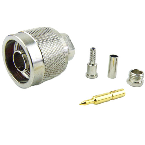 N Male (Plug) Connector For RG316, RG174 Cable, Clamp/Solder SC9120