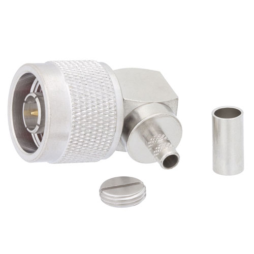 Right Angle N Male (Plug) Connector For LMR-200 Cable, Crimp/Solder SC9188