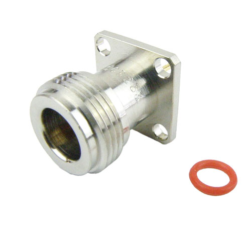N Female Connector Stub Terminal Solder Attachment 4 Hole Flange SC9233