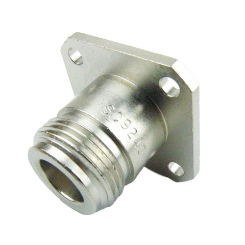 N Female (Jack) Connector Tab Terminal 4 Hole Flange (Panel Mount), Solder SC9240