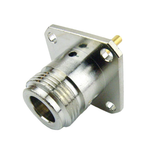N Female Connector Pin Terminal Solder Attachment 4 Hole Flange SC9247