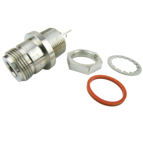 N Female (Jack) Bulkhead Hermetically Sealed Connector Solder Cup Terminal, Solder SC9277