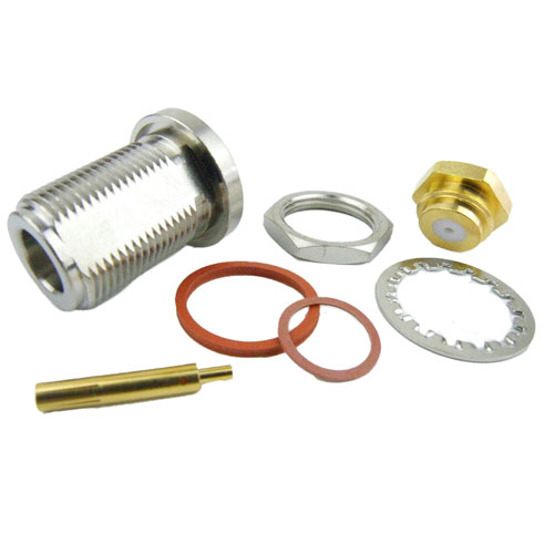 N Female (Jack) Bulkhead Connector for RG405 Cable, Solder SC9310