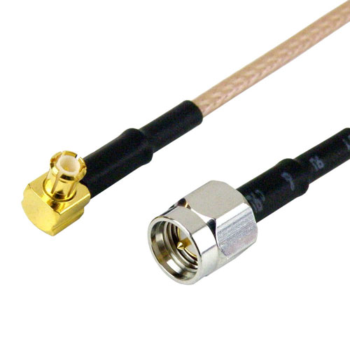 RA MCX Male to SMA Male Cable RG-316-DS Coax in 24 Inch and RoHS Compliant SCA18370-24