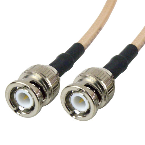 BNC Male to BNC Male Cable RG-142 Coax in 6 Inch and RoHS Compliant SCA23142-06