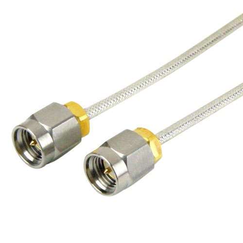 SMA Male (Plug) to SMA Male (Plug) Cable RG405 Type .086 Coax Up To 18 GHz, 1.3 VSWR in 30 Inch and RoHS SCA45086-30
