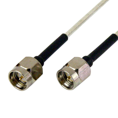 SMA Male (Plug) to SMA Male (Plug) Cable RG405 Type .086 Coax Up To 18 GHz, 1.2 VSWR in 24 Inch and RoHS SCA49086-24