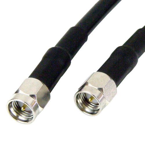 SMA Male to SMA Male Cable LMR-195 Coax in 18 Inch and RoHS Compliant SCA49195-18