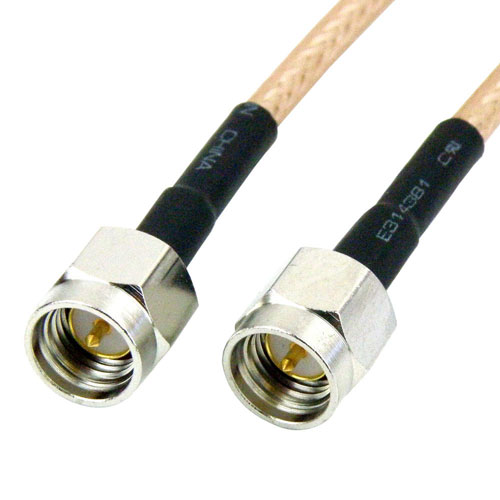 SMA Male to SMA Male Cable RG-316DS Coax in 18 Inch SCA49316DS-18