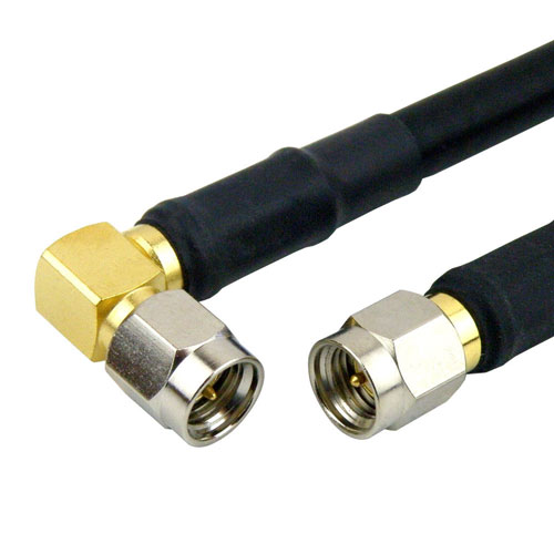 SMA Male to RA SMA Male Cable LMR-240 Coax SCA59240