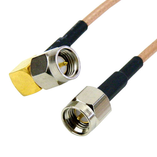 RA SMA Male to SMA Male Cable RG-316 Coax in 48 Inch and RoHS SCA59316-48
