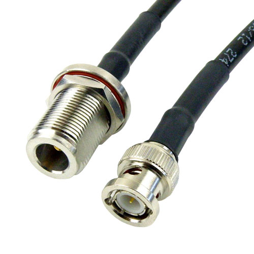 BNC Male to N Female Bulkhead Cable LMR-240 Coax SCB112558