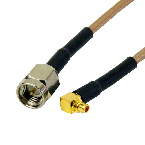 SMA Male to RA MMCX Male Cable RG-316 Coax in 18 Inch SCB12454-18