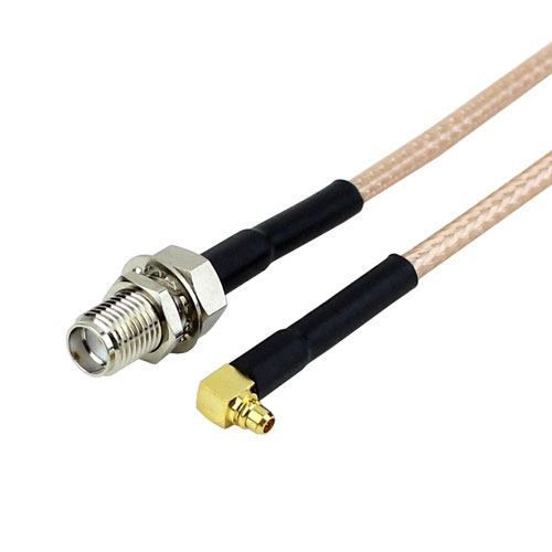 SMA Female (Jack) Bulkhead to RA MMCX Male (Plug) Cable RG-316 Coax Up To 3 GHz SCB13906