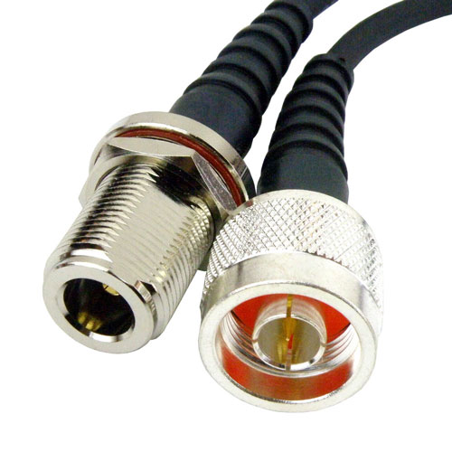 N Female Bulkhead to N Male Cable RG-58 Coax SCB15155