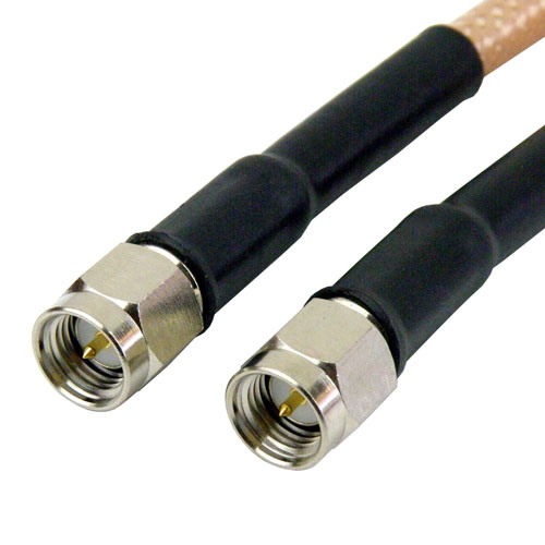 SMA Male (Plug) to SMA Male (Plug) Cable RG-142 Coax Up To 6 GHz in 18 Inch SCB15170-18