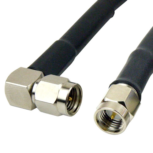 SMA Male (Plug) to RA SMA Male (Plug) Cable RG-58 Coax Up To 1 GHz SCB15178