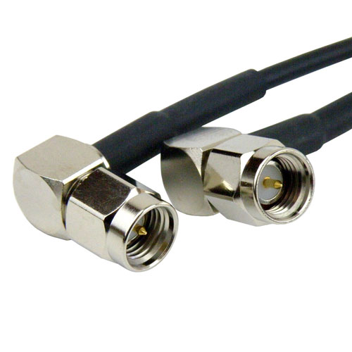 RA SMA Male (Plug) to RA SMA Male (Plug) Cable RG-174 Coax Up To 3 GHz SCB15189
