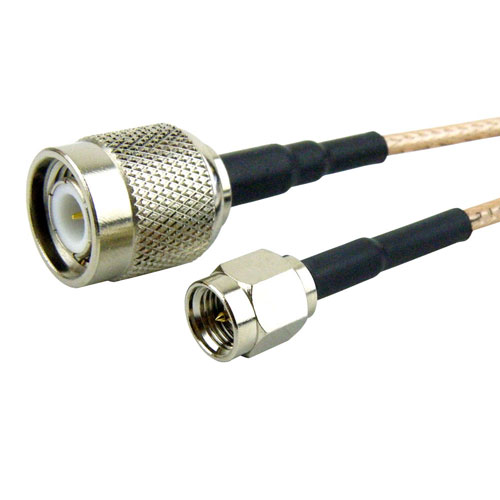 SMA Male (Plug) to TNC Male (Plug) Cable RG-316 Coax Up To 6 GHz in 12 Inch SCB15243-12